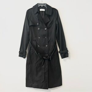 T Tahari Black Belted Trench Coat